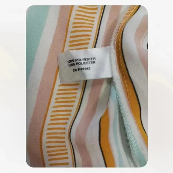 Violet + Claire Hi  Lo Long Sleeve Striped Button Down Blouse Top Size Large - Picture 9 of 10